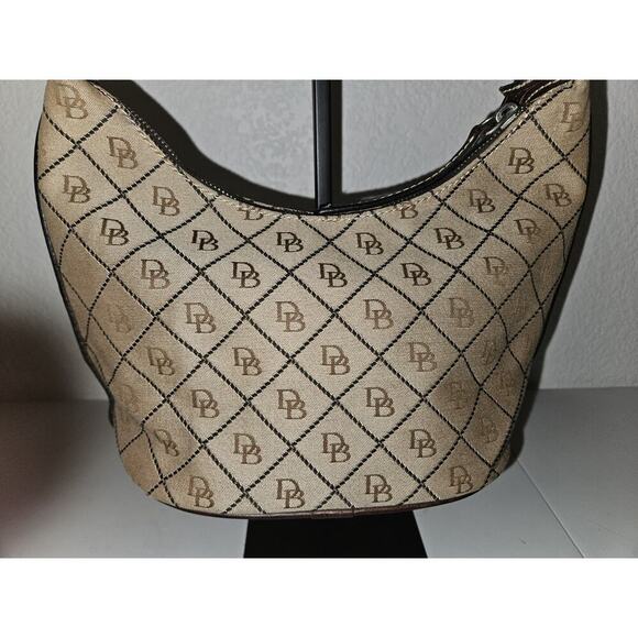 Dooney & Bourke Signature Diamond Jacquard Small Handbag Brown 11x8x5 - Picture 2 of 16
